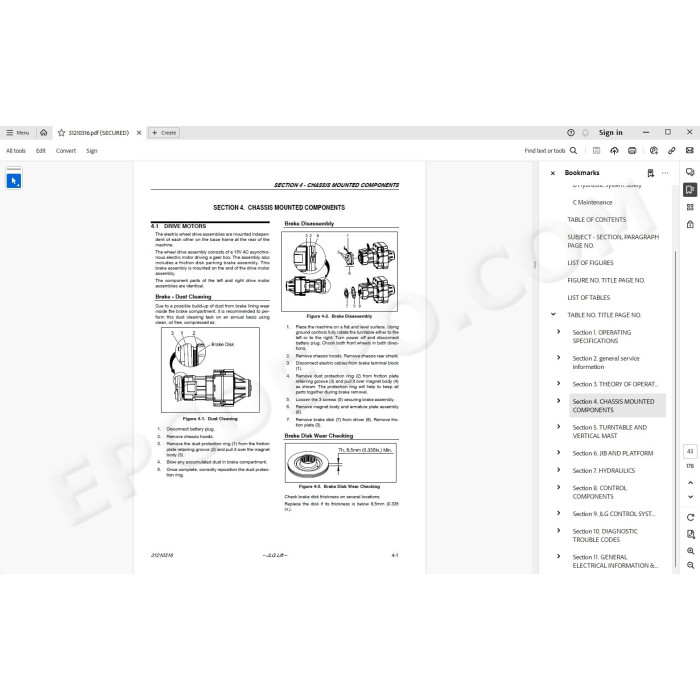 JLG Self Propelled Platform Toucan 8E 10E 20E 26E service manual