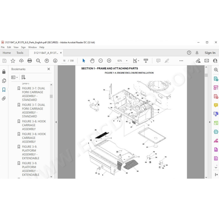 JLG Telehandler R1370 spare parts manual