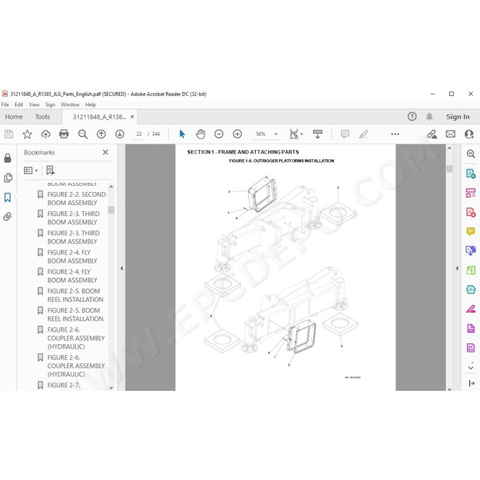 JLG Telehandler R1385 spare parts manual