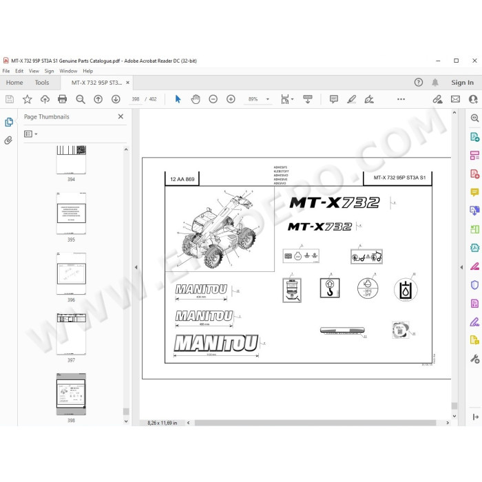Manitou MLT-X MT-X 732 95P ST3A S1 parts manual