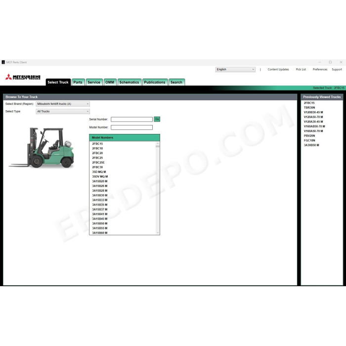 Mitsubishi Forklift MCFA EPC spare parts catalog + service & repair 2025