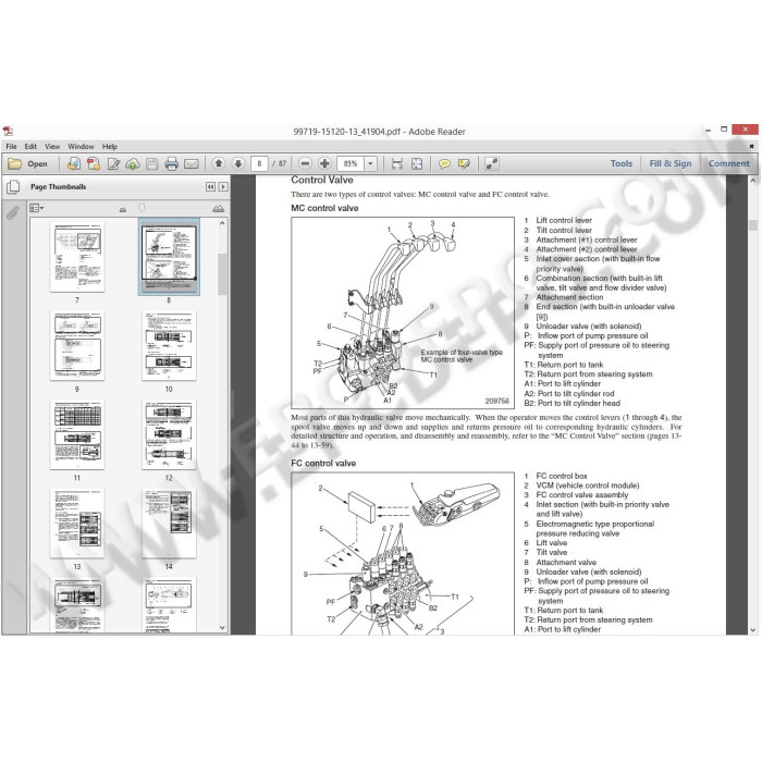 Mitsubishi Forklift MCFS EPC spare parts catalog + service & repair 2025