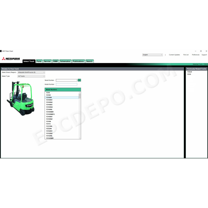 Mitsubishi Forklift MCFS EPC spare parts catalog + service & repair 2025