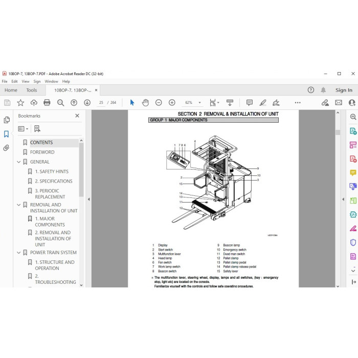 Hyundai Forklift 10BOP-7 13BOP-7 service & repair manual