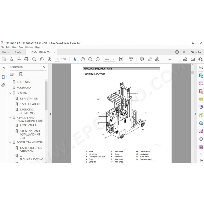Hyundai Forklift 10BR-7 13BR-7 14BR-7 15BR-7 service & repair manual