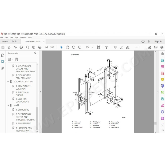 Hyundai Forklift 10BR-7 13BR-7 14BR-7 15BR-7 service & repair manual