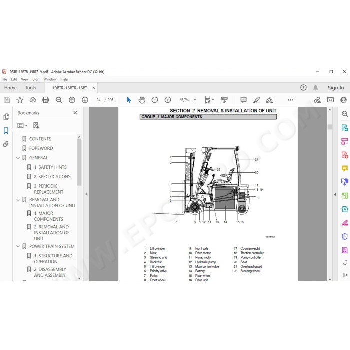 Hyundai Forklift 10BTR-9 13BTR-9 15BTR-9 service & repair manual