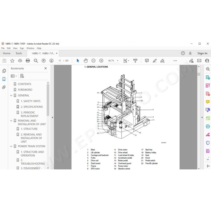 Hyundai Forklift 14BRJ-7 16BRJ-7 20BRJ-7 25BRJ-7 service & repair manual