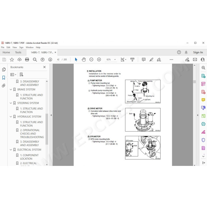 Hyundai Forklift 14BRJ-7 16BRJ-7 20BRJ-7 25BRJ-7 service & repair manual
