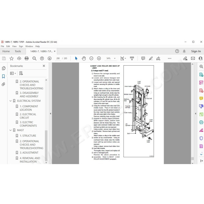 Hyundai Forklift 14BRJ-7 16BRJ-7 20BRJ-7 25BRJ-7 service & repair manual