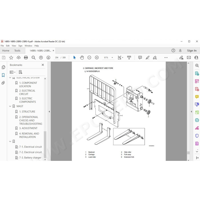 Hyundai Forklift 14BRJ-9 16BRJ-9 20BRJ-9 25BRJ-9 service & repair manual