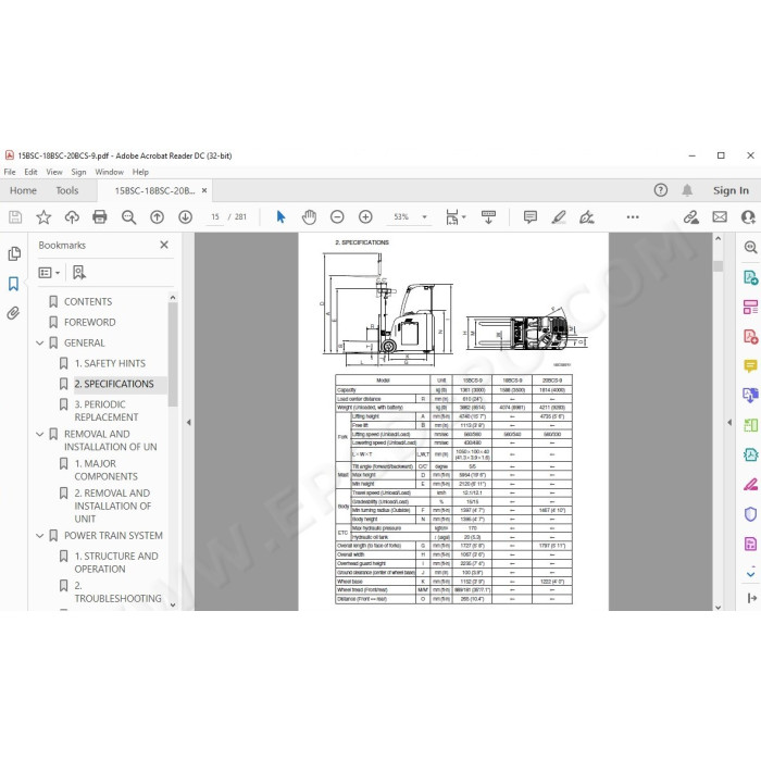 Hyundai Forklift 15BCS-9 18BCS-9 20BCS-9 service & repair manual