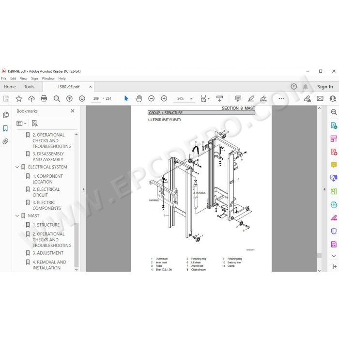 Hyundai Forklift 15BR-9E service & repair manual