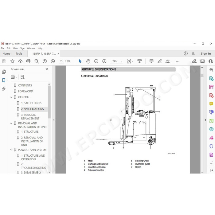 Hyundai Forklift 15BRP-7 18BRP-7 20BRP-7 23BRP-7 service & repair manual