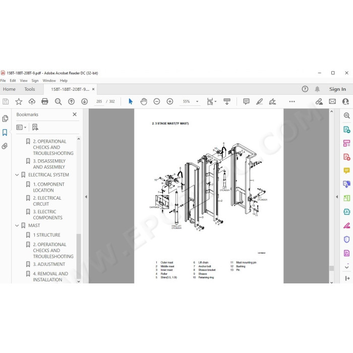 Hyundai Forklift 15BT-9 18BT-9 20BT-9 service & repair manual