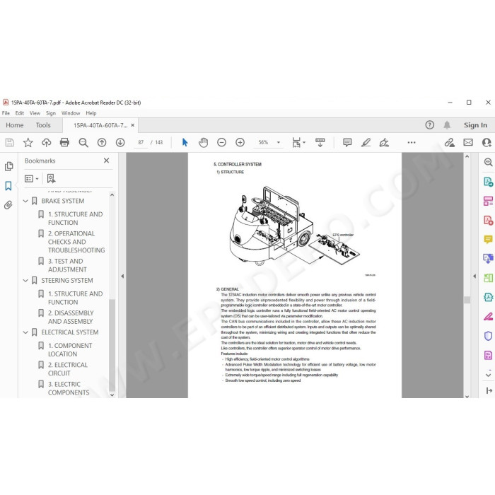Hyundai Electric Towing Tractor 15PA-7 40TA-7 60TA-7 service & repair manual