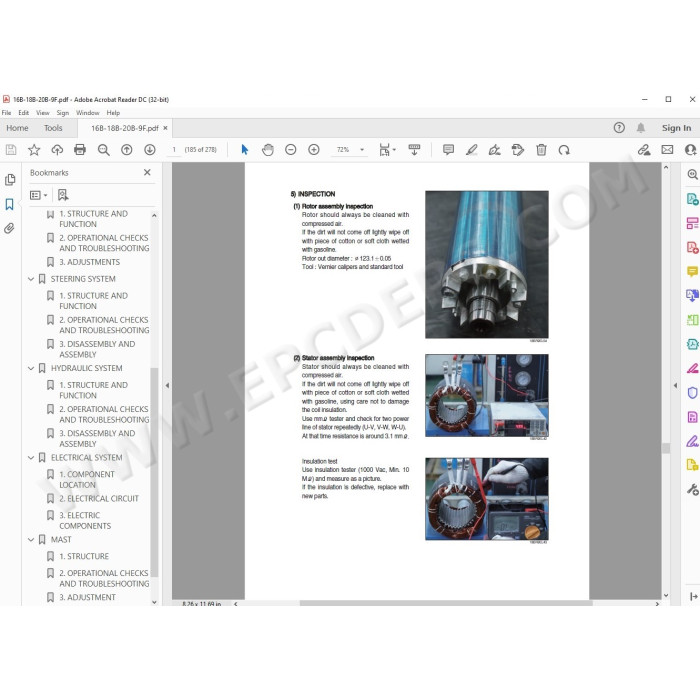 Hyundai Forklift 16B-9F 18B-9F 20B-9F service & repair manual