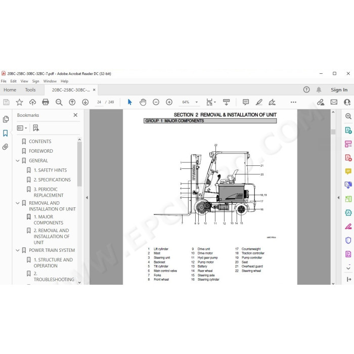 Hyundai Forklift 20BC-7 25BC-7 30BC-7 32BC-7 service & repair manual