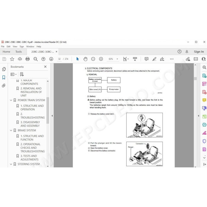 Hyundai Forklift 20BC-9 25BC-9 30BC-9 32BC-9 service & repair manual