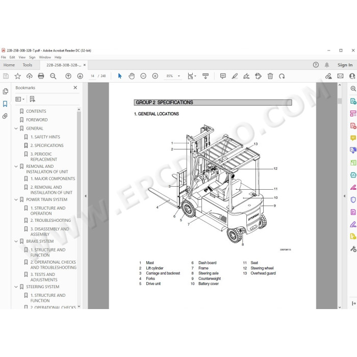 Hyundai Forklift 22B-7 25B-7 30B-7 32B-7 service & repair manual