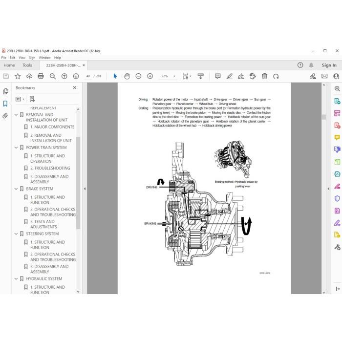 Hyundai Forklift 22BH-9 25BH-9 30BH-9 35BH-9 service & repair manual