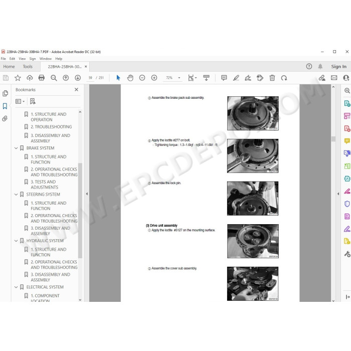 Hyundai Forklift 22BHA-7 25BHA-7 30BHA-7 service & repair manual