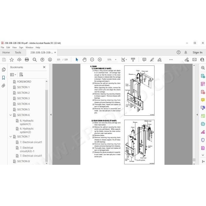 Hyundai Forklift 25B-9U 30B-9U 32B-9U 35B-9U service & repair manual