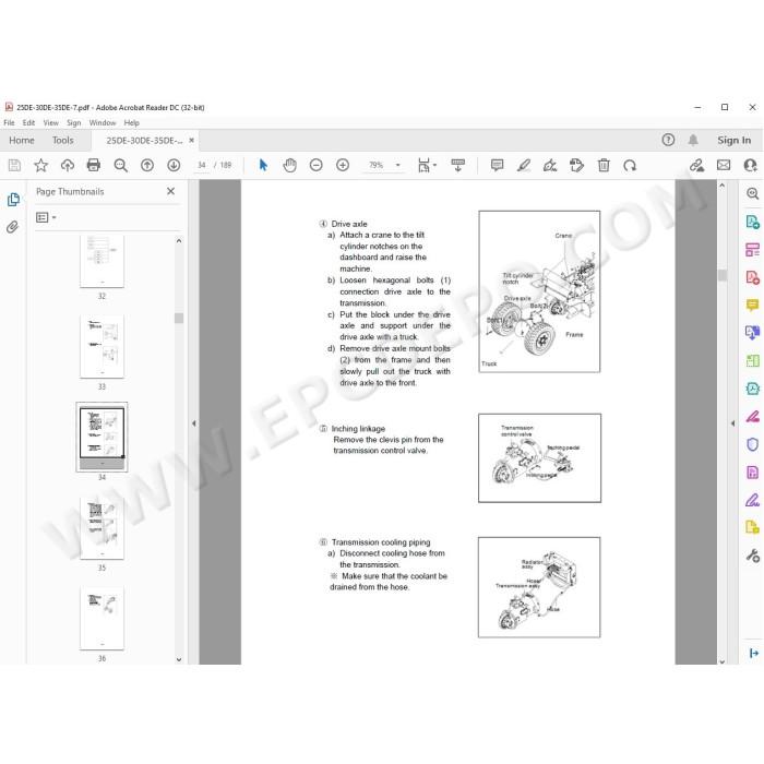 Hyundai Forklift 25DE-7 30DE-7 35DE-7 service & repair manual