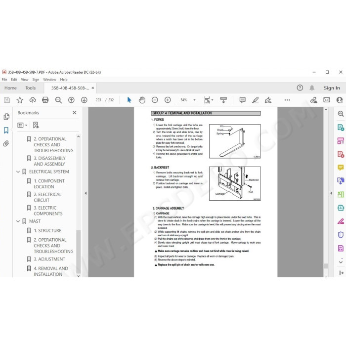 Hyundai Forklift 35B-7 40B-7 45B-7 50B-7 service & repair manual