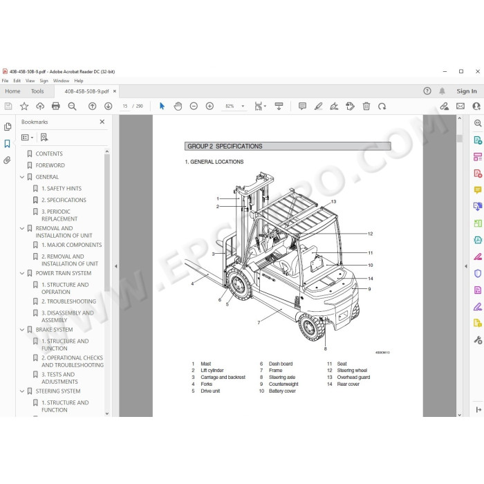 Hyundai Forklift 40B-9 45B-9 50B-9 service & repair manual