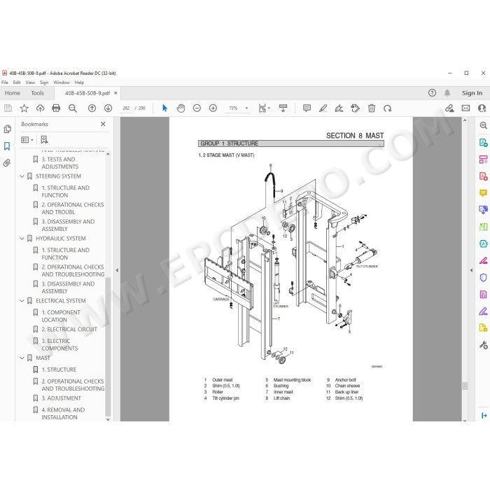 Hyundai Forklift 40B-9 45B-9 50B-9 service & repair manual