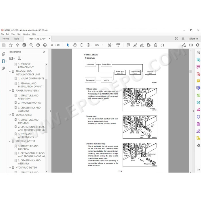 Hyundai Forklift HBF15-3 HBF18-3 service & repair manual