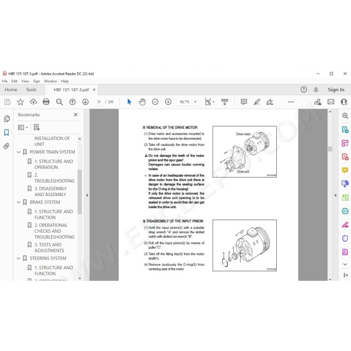 Hyundai Forklift HBF15T-5 HBF18T-5 service & repair manual