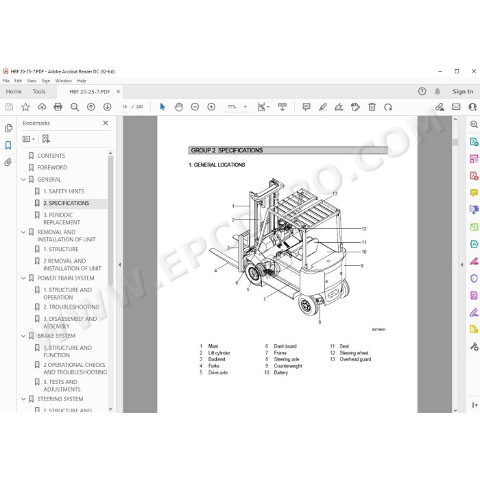 Hyundai Forklift HBF20C-7 HBF25C-7 HBF30C-7 service & repair manual