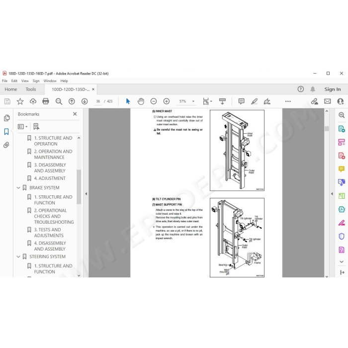 Hyundai Forklift 100D-7 120D-7 135D-7 160D-7 service & repair manual