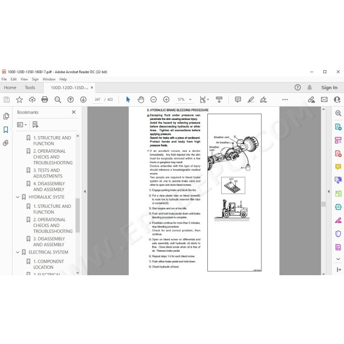 Hyundai Forklift 100D-7 120D-7 135D-7 160D-7 service & repair manual
