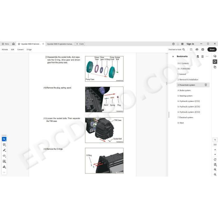 Hyundai Forklift 100D-9 service & repair manual