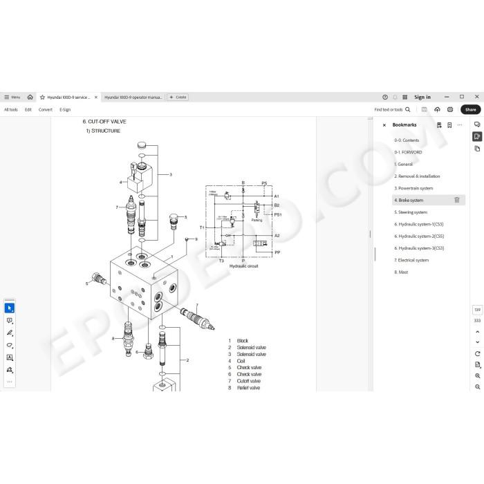Hyundai Forklift 100D-9 service & repair manual