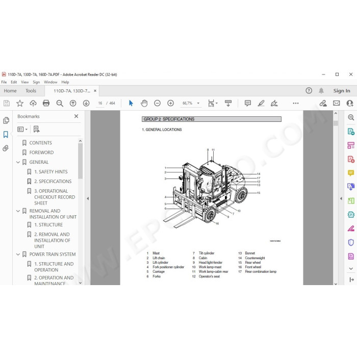 Hyundai Forklift 110D-7A 130D-7A 160D-7A service & repair manual