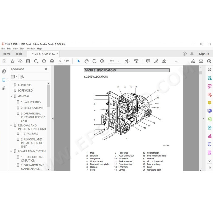 Hyundai Forklift 110D-9 130D-9 160D-9 service & repair manual