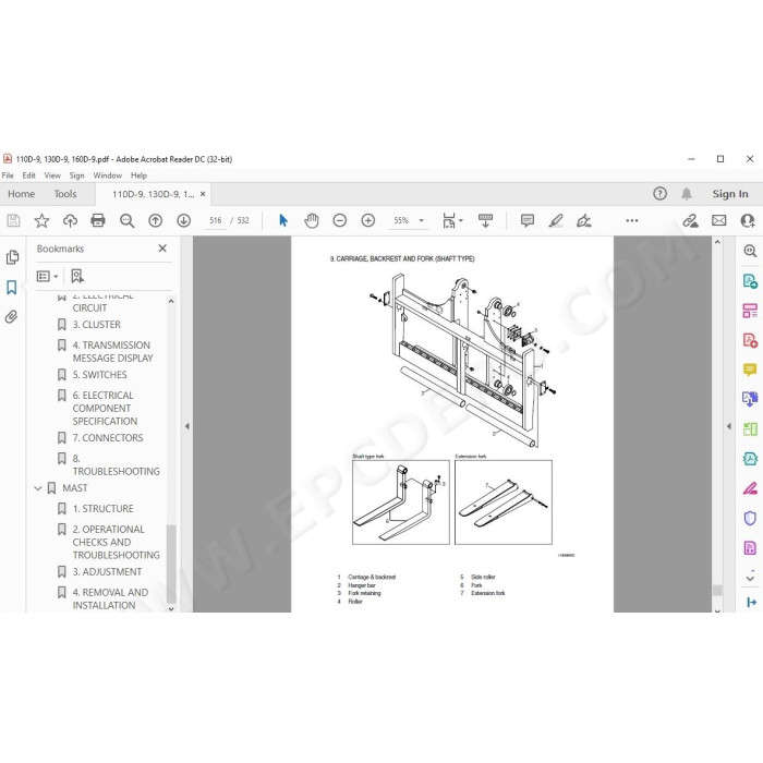 Hyundai Forklift 110D-9 130D-9 160D-9 service & repair manual