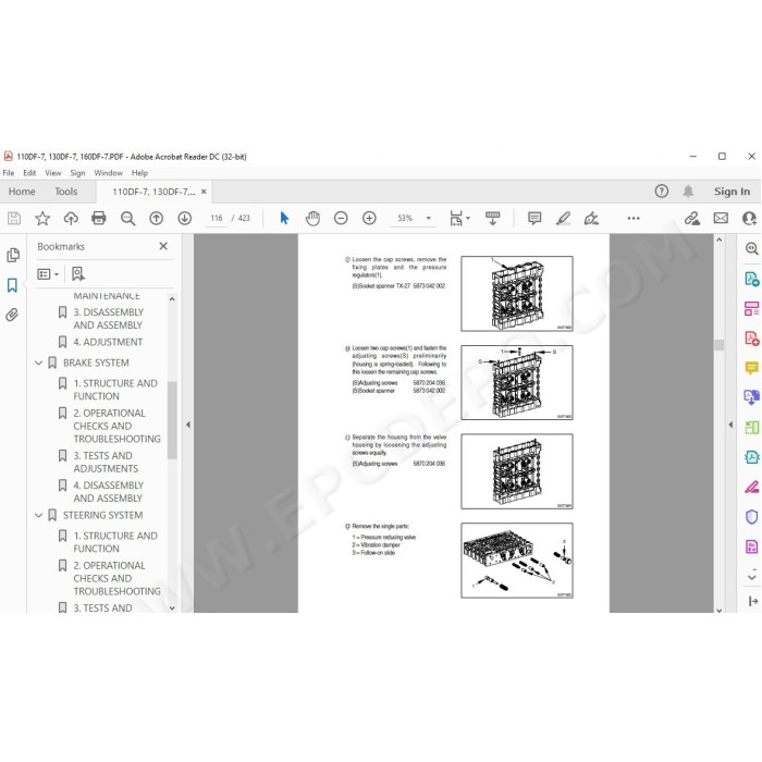Hyundai Forklift 110DF-7 130DF-7 160DF-7 service & repair manual