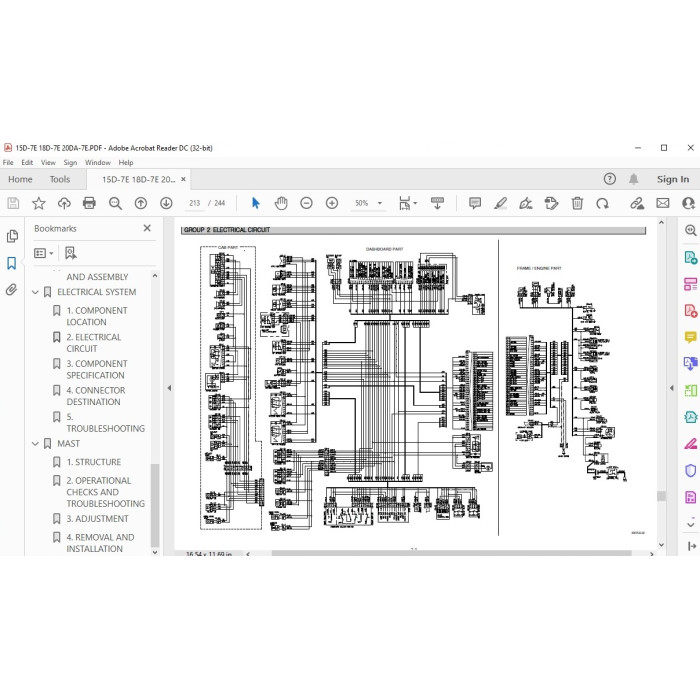 Hyundai Forklift 15D-7E 18D-7E 20DA-7E service & repair manual