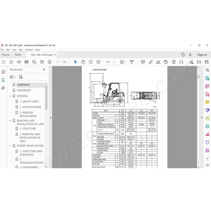 Hyundai Forklift 15D-9 18D-9 20D-9 service & repair manual