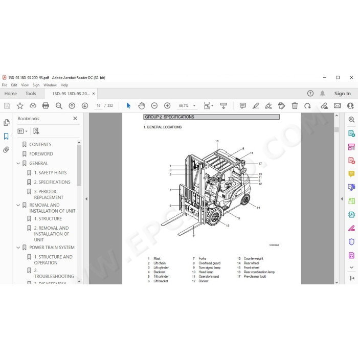 Hyundai Forklift 15D-9S 18D-9S 20D-9S service & repair manual