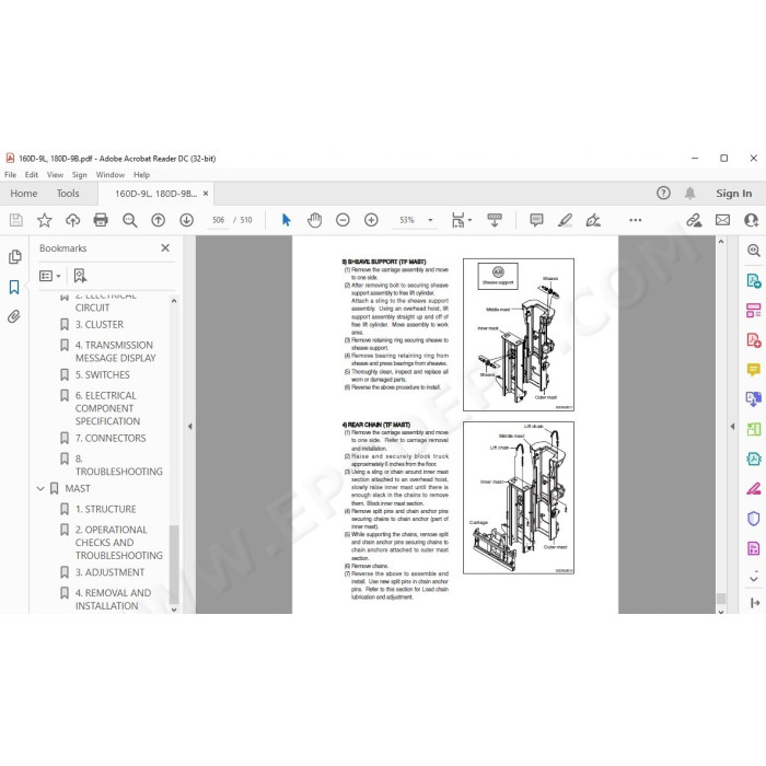 Hyundai Forklift 160D-9L 180D-9B service & repair manual