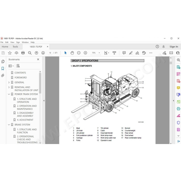 Hyundai Forklift 180D-7E service & repair manual