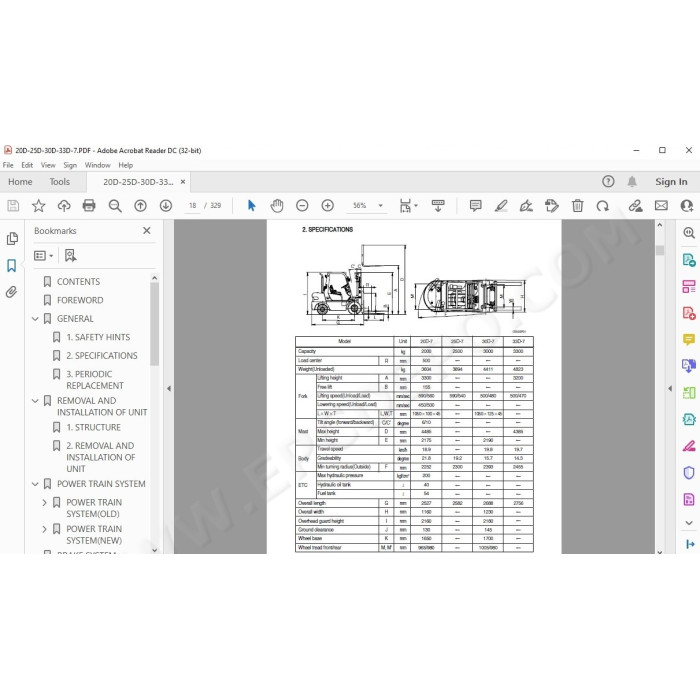 Hyundai Forklift 20D-7 25D-7 30D-7 33D-7 service & repair manual