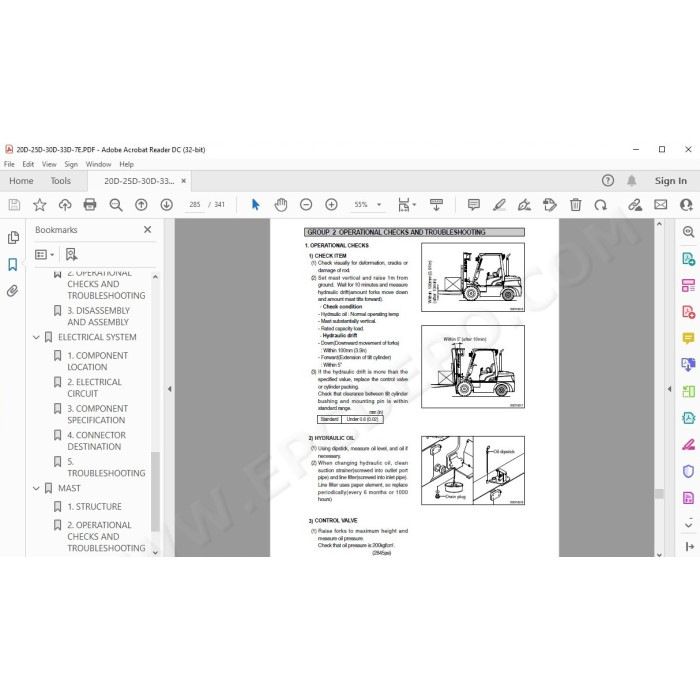Hyundai Forklift 20D-7E 25D-7E 30D-7E 33D-7E service & repair manual