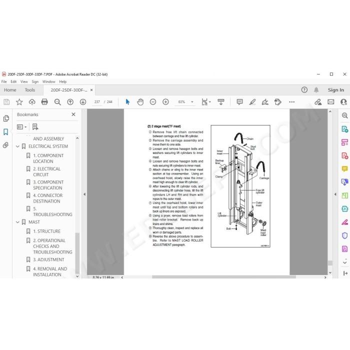 Hyundai Forklift 20DF-7 25DF-7 30DF-7 33DF-7 service & repair manual